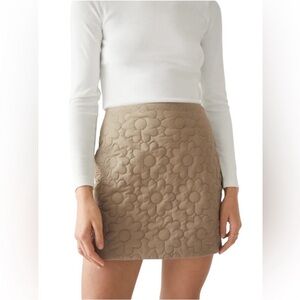 Quilted Floral Mini Skirt